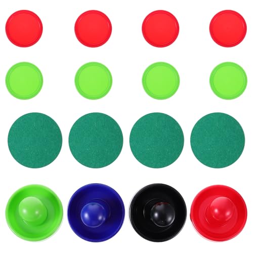 Levemolo Air Hockey Pushers and Plastic Pucks Replacement with Felt Pads Ergonomic Design for Smooth Glide and Table Protection for Air Hockey Game Tables Kit