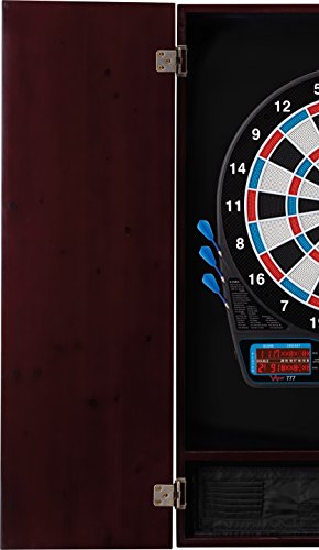 Viper Metropolitan Solid Wood Cabinet & Electronic Dartboard Play-Ready Bundle - color: Mahogany, style: Standard Set