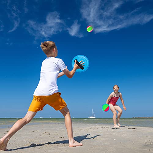 Ayeboovi Toss and Catch Ball Game Outdoor Toys for Kids Yard Games Beach Toys Outside Games for 3 4 5 6 7 8 9 10 Year Old Boys Girls (Upgraded) - style: 4 Paddles 4 Balls