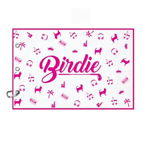 Birdie Pink Golf Towel - Funny Microfiber Waffle Women's Golf Towel with Clip - Funny Joke Logo - Perfect Ladies Golfer Gift, Birthday Retirement Gifts for Women GolfFans Golfs Lover, 16x24 Inch - color: Birdie Golf Pink