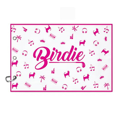 Birdie Pink Golf Towel - Funny Microfiber Waffle Women's Golf Towel with Clip - Funny Joke Logo - Perfect Ladies Golfer Gift, Birthday Retirement Gifts for Women GolfFans Golfs Lover, 16x24 Inch - color: Birdie Golf Pink