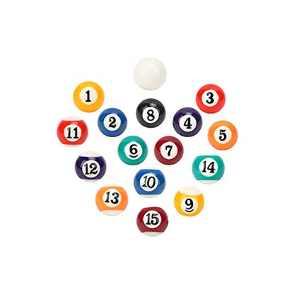 CUEA Children Billiard Ball Toy 2.5CM Billiard Ball, 16pcs Set, Multicolor, Plastic, Pool, 2.5cm/0.98inch