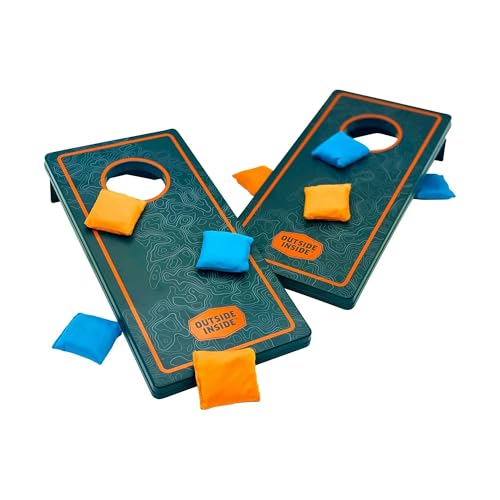 GSI Outdoors Backpack Cornhole Set, Portable Travel Mini Cornhole Boards with Bean Bags, Lightweight Outdoor Yard Game for Camping, Tailgates, Beach & Backyard