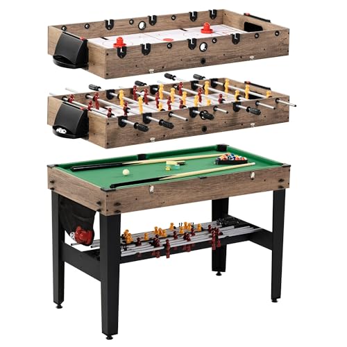 MD Sports Combination Games Multiple Styles Arcade Collection, Billiards, Ping Pong, Hockey, Basketball and Foosball Combination Kit Comes with All The Basics - style: 48 In. Combo (3-in-1)