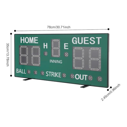 Electronic Basketball Scoreboard Portable Multisport Baseball Scoreboard with Remote & Buzzer High-Light Digital Keeper Wall-Mount for Football Table Tennis Soccer Volleyball