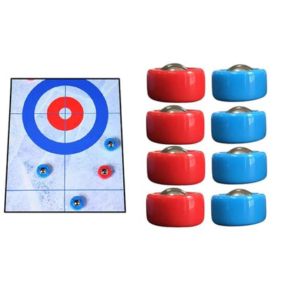 SM SunniMix 8 Pieces Shuffleboard Pucks Tabletop Mini Rollers Replacement Set Indoor Game Equipment PP Material Smooth Edge Portable Suitable for Family