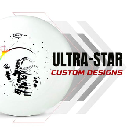 Discraft Ultrastar 175g Ultimate Disc - USA Ultimate Approved Flying Disc for Competition and Outdoor Games, Custom Design Discraft Discs, Great for All Ages and Skill Levels - color: White