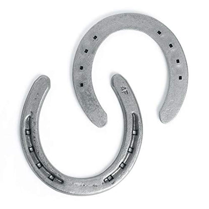 Steel Horseshoes Set for Horses, Crafts, Decorations and Backyard Games - Size 1 - R4-F - Sand Blasted 10 Shoes - size: Size 1 R4-F Large - 10 Shoes