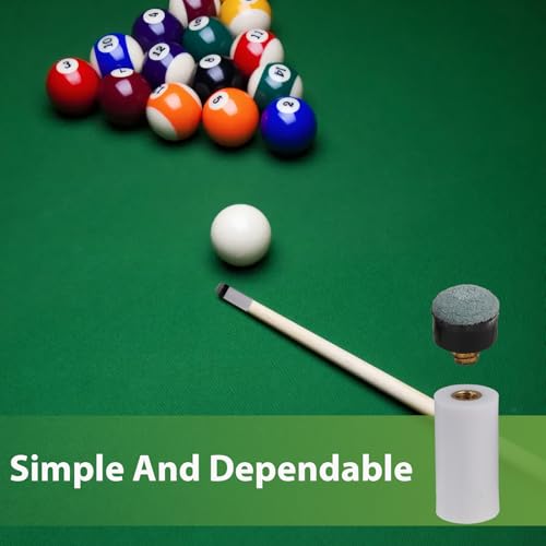 Screw-On Pool Cue Tips and Ferrules Replacement Kit - 12 Pack (10mm, 11mm, 12mm, 13mm) - No Glue Easy Install Billiard Snooker Cue Stick Tips Repair Set, White & Off-White Ferrules
