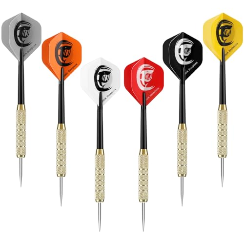 Accmor 18 Pack Steel Tip Darts, Metal Tip Dart Set, Darts Metal Tip Set, Metal Darts for Dartboard - style: 18G Darts