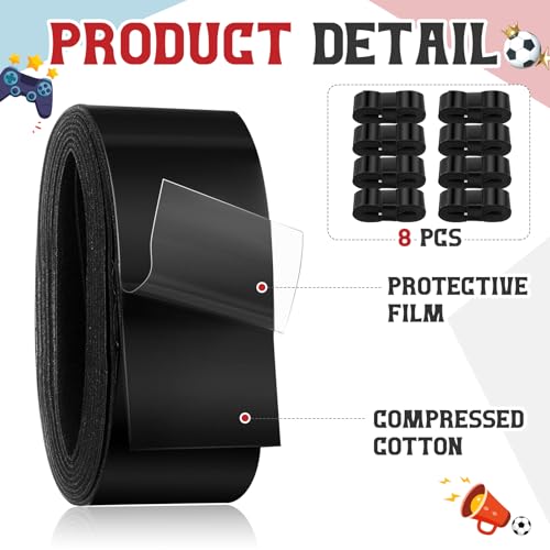 8 Pcs Foosball Wraps Foosball Table Parts Foosball Handle Grips Wraps Foosball Table Replacement Accessories with Velvety Comfort for Tournament Anti Slip and Absorbent Grip, Black