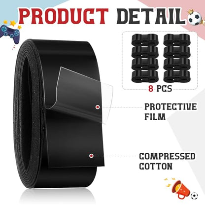 8 Pcs Foosball Wraps Foosball Table Parts Foosball Handle Grips Wraps Foosball Table Replacement Accessories with Velvety Comfort for Tournament Anti Slip and Absorbent Grip, Black