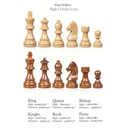 20" Extra Large Folding Chess Set - Walnut Wood Board & Weighted PVC Pieces - Portable Tournament Game for Adults, Travel, Gifts (Perfect for Beginners & Adults)