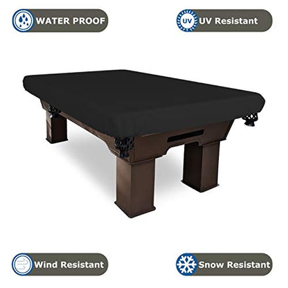 Covers & All Pool Table Cover, Made of 18 Oz Cover Tuff, Waterproof, Ideal for Extreme Weather (96" W x 48" D x 8" H, Black) - color: Black, size: 96" W x 48" D x 8" H
