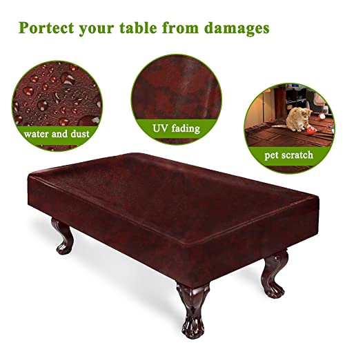iCOVER Outdoor Pool Table Cover Waterproof Heavy Duty Leatherette Covers for Billiard Tables 8 Feet Brown - color: Brown 8ft