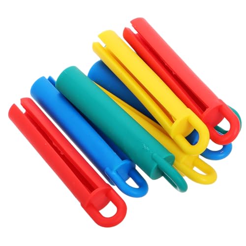 Toyvian 8pcs Wall Mounted Pool Stick Holder Billiard Cue Rack Clip Set for Cue Storage Organizer in Game Rooms Red, Blue, Yellow, Green Clips
