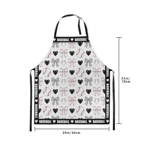 Castle Fairy Cartoon Baseball Kitchen Apron,Bow Knots Waterproof Apron - color: Black White