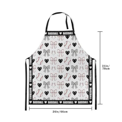 Castle Fairy Cartoon Baseball Kitchen Apron,Bow Knots Waterproof Apron - color: Black White