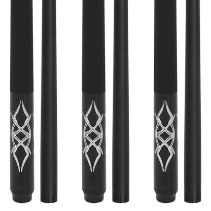 Fiberglass Pool Cue Stick 19-21 oz, 58 inch Billiard cue for Professional Adult Player - color: Black Set of 3