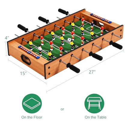 Goplus 2 in 1 Multi Game Table, Mini Foosball Table & Air Hockey Table with Realistic Playing Field, Manual Scoring Bar, Compact Combo Game Table Top for Home, Play Rooms, Bars, Parties, Family Night