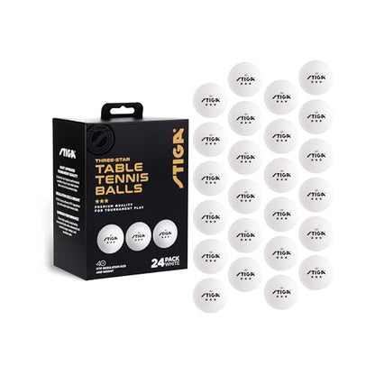 Stiga 3-Star Table Tennis Balls - color: White, size: 24 Pack