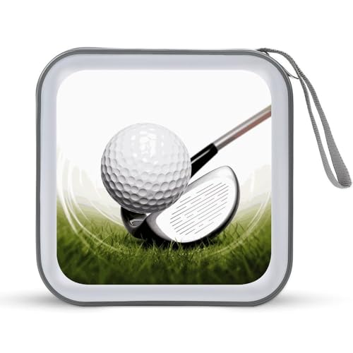 MUSM Golf Club CD Case, 40 Capacity CD/DVD Case Holders Large Storage Disc Wallet Bag Wallet Hard Plastic DVD Disc Cases Storage Binder for Car Home Office Travel
