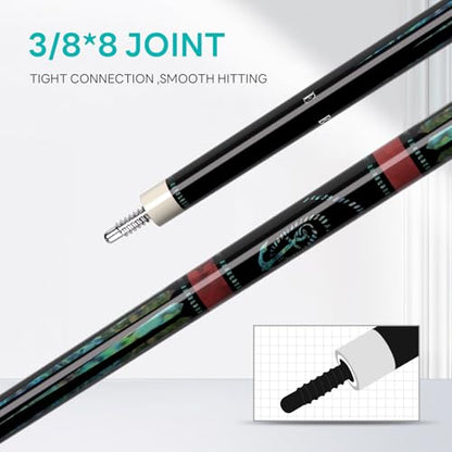 Carbon Fiber Pool Cue 58" 2-Piece Cue Stick Professional Cue Carbon Technology Low Deflection Billiard Cues（Weight can be Adjusted） - color: Aurora, size: 11.5mm