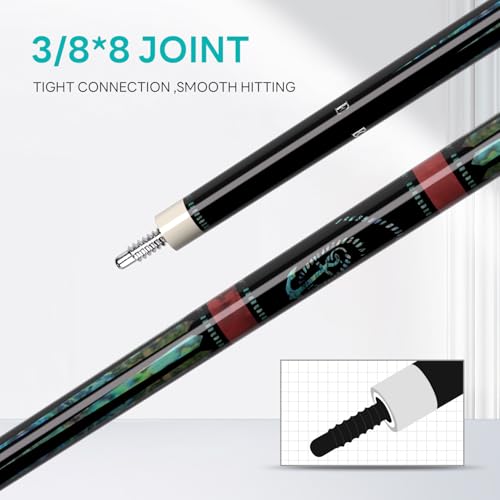 Carbon Fiber Pool Cue 58" 2-Piece Cue Stick Professional Cue Carbon Technology Low Deflection Billiard Cues（Weight can be Adjusted） - color: Aurora, size: 10.5mm