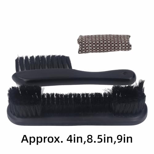 Wooden Billiards Pool Table Brush Set - Wood Handle Rail & Felt Cleaner with Soft Nylon Burshes for Home, Bar & Game Rooms - color: Black