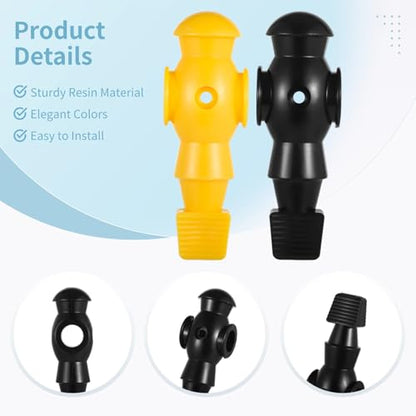 26 Pcs Foosball Men, Resin Foosball Replacement Parts, Table Soccer Player Set for Tournament Foosball - color: Black and Yellow