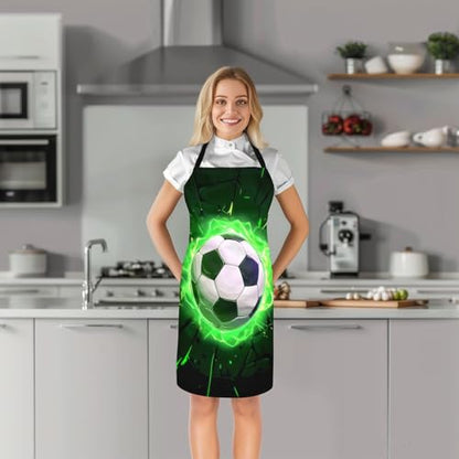 Manfei Volleyball Kids Kitchen Apron - color: Black Green