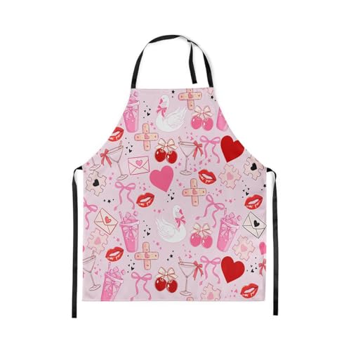 Castle Fairy Cute Rabbit Deer Kitchen Apron - color: Swan Pink Bow