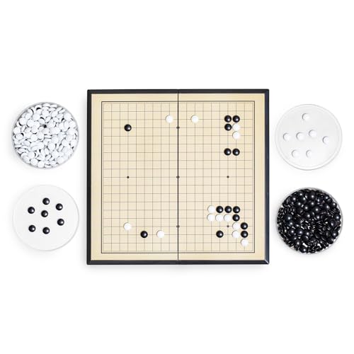 Go Game Set 11 inches - Foldable, Portable and Travel Set, (19 x 19) Strategic Magnetic Board Game (weiqi)