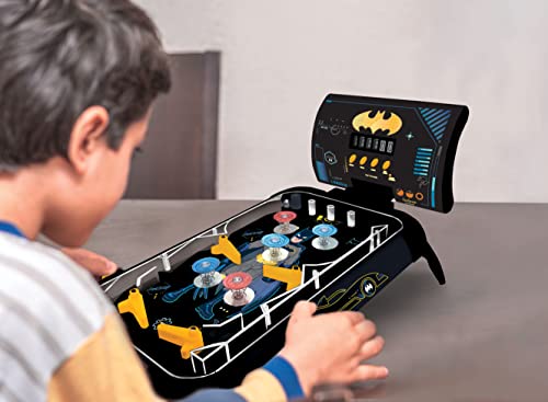 LEXiBOOK Batman Electronic Pinball Machine, Fun Sounds and Light Effects, 5 Obstacles, Works with 3 LR14 Batteries, Black/Yellow, JG610BAT - style: Batman