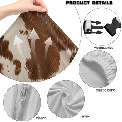 4 Pcs Gaming Chair Covers Stretchable Office Computer Chair Slipcover with Armrest Covers, Elastic Ergonomic Executive Armchair Seat Protector Machine Washable, Brown Cow Print - color: Brown Cow Print
