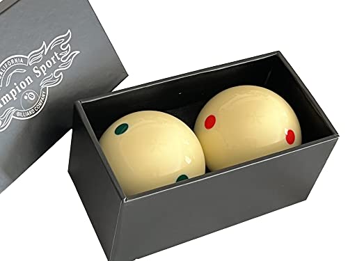 Champion 2-1/4" Billiard Practice Training Pool Cue Ball - color: 6 Green Dot +6 Red Dot