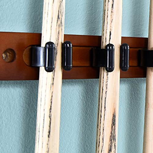 Classic Pool Cue Rack Wall Mounted Pool Stick Holder, Wooden Table Pool Cue Rack That Can Hold 6 Billiard Cues, Easy to Install
