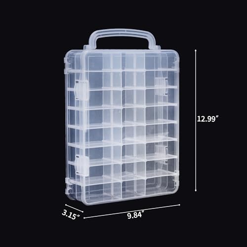 Dice Storage Case for DnD Dice with Removable Dividers Holding up to 830 Dices, Dice Case for DnD Dice with Handle Great for Dice Collectors or RPG D&D Games (Tranparent)