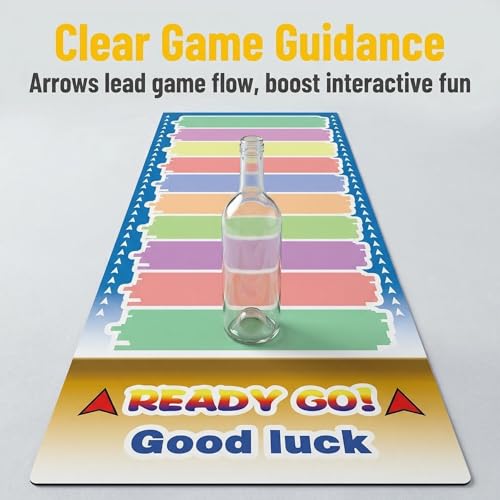 Interactive Giant Party Race Track Mat (59x19.69 Inch), Writeable Reward/Punishment Game Pad for Adults & Kids, Fun Game Night Supplies for Family Gatherings & Parties