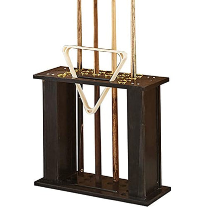EXOGUN Home Ball Cue Stand Rack Pool Stick Holder Billiard Cue Racks Holds 16 Cues Fishing Rod Rack Solid Hardwood Floor Stand for Pool Bars, Clubs Free-Standing Floor Cue Rack Holds(Black)