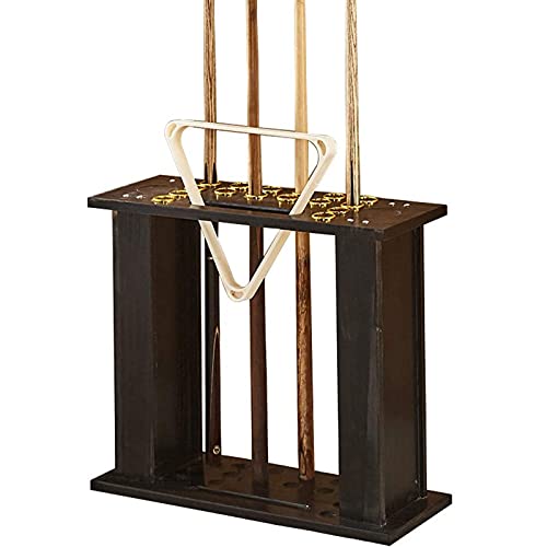 Home Ball Cue Stand Rack Pool Stick Holder Billiard Cue Racks Holds 16 Cues Fishing Rod Rack Solid Hardwood Floor Stand for Pool Bars, Clubs Free-Standing Floor Cue Rack Holds(Black) - color: Black