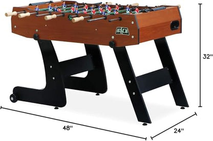 KICK Monarch 48" Folding Foosball Table – Compact Indoor Game Table - color: Brown