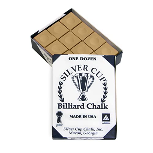 Silver Cup Billiard CHALK - ONE DOZEN - color: Brown
