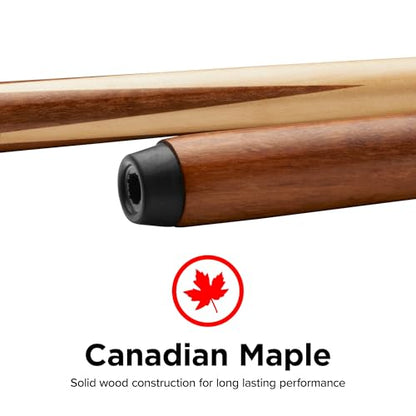 Viper 48-Inch 18-Ounce Commercial House 1 Piece Canadian Maple Billiard Pool Cue with 13mm Le Pro Leather Tip, Brown