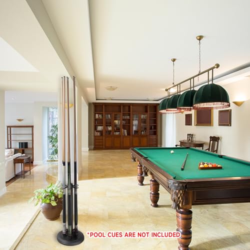GSE Games & Sports Expert Stand-Style Metal Billiard Pool Cue Rack, Holds 6 Pool Cue Sticks (Several Colors Available) - color: Matte Black