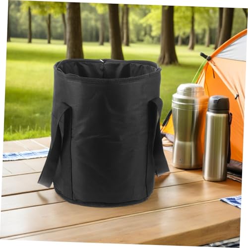 GARVALON Waterproof Hockey Equipment Bag with Reinforced Handles Large Capacity 25x28cm Hockey Gear Organizer for Pucks and Accessories Sturdy Black Carrying Case and Storage