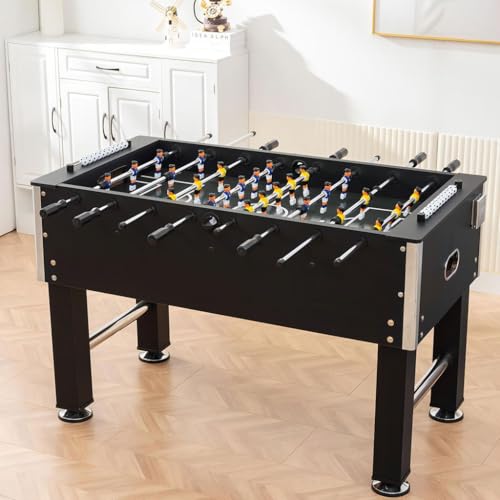 54.5" Full-Size Foosball Table for Adults, Competition Game Table with Robot Players, Electroplated Steel Rods, Adjustable Legs & Scoreboard, MDF Frame Soccer Table for Game Room, Office & Man Cave