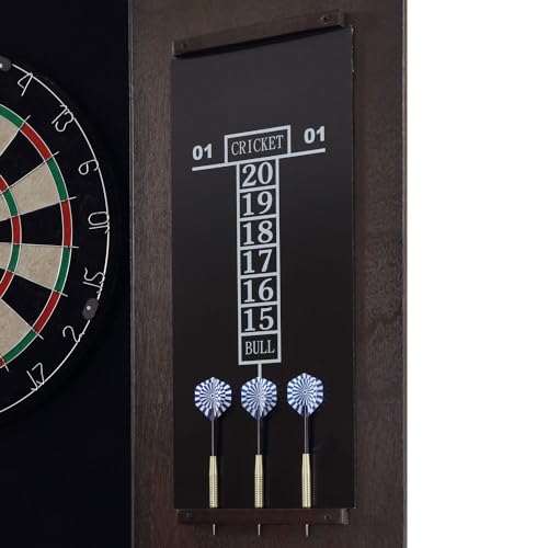 HomeStock Dartboard Cabinet with Storage - Game Room Cabinet, Wine Rack, Dart Accessories