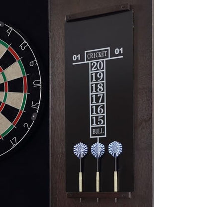 HomeStock Dartboard Cabinet with Storage - Game Room Cabinet, Wine Rack, Dart Accessories