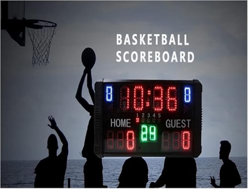 TIST LED Portable Desktop Scoreboard, Professional Outdoor 14 Digit Multi Sport Electronic Digital Basketball Scoreboard